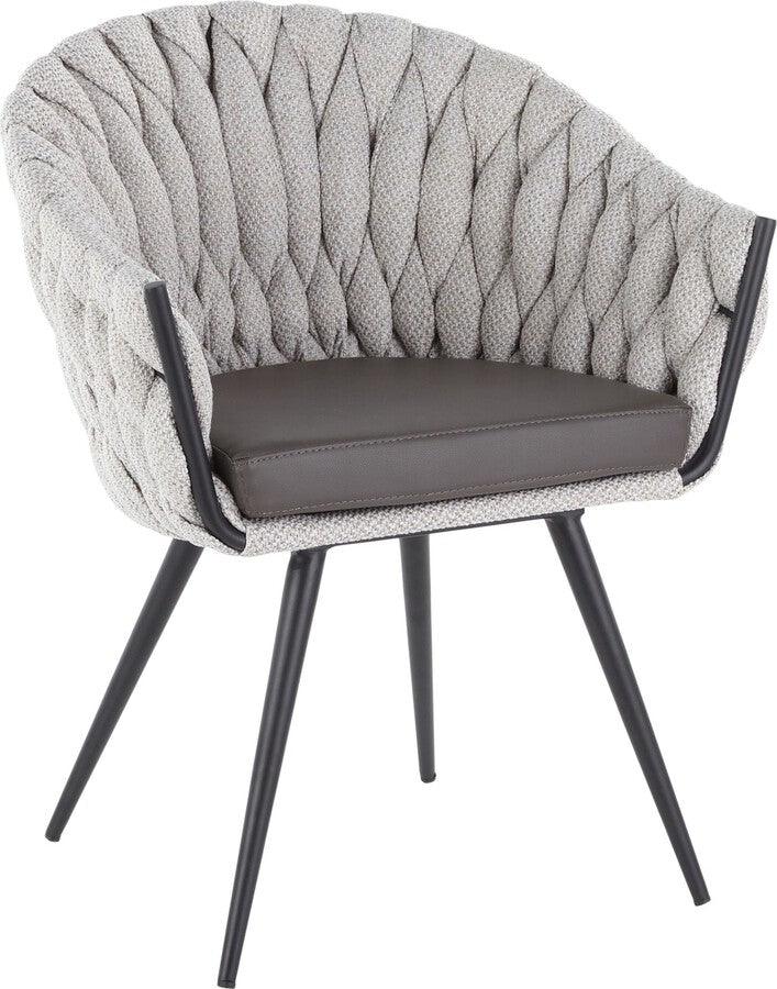 Lumisource Accent Chairs - Braided Matisse Chair 31" Cream Fabric & Gray PU