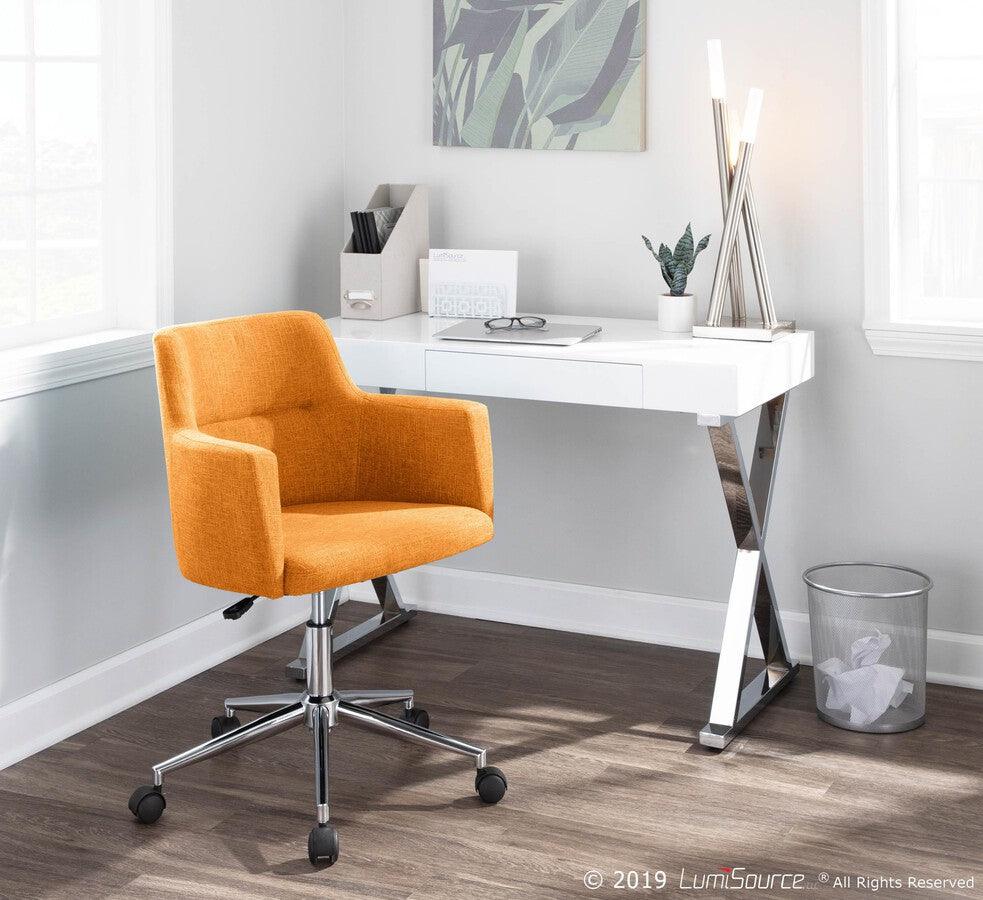 Lumisource Task Chairs - Andrew Contemporary Adjustable Office Chair in Orange