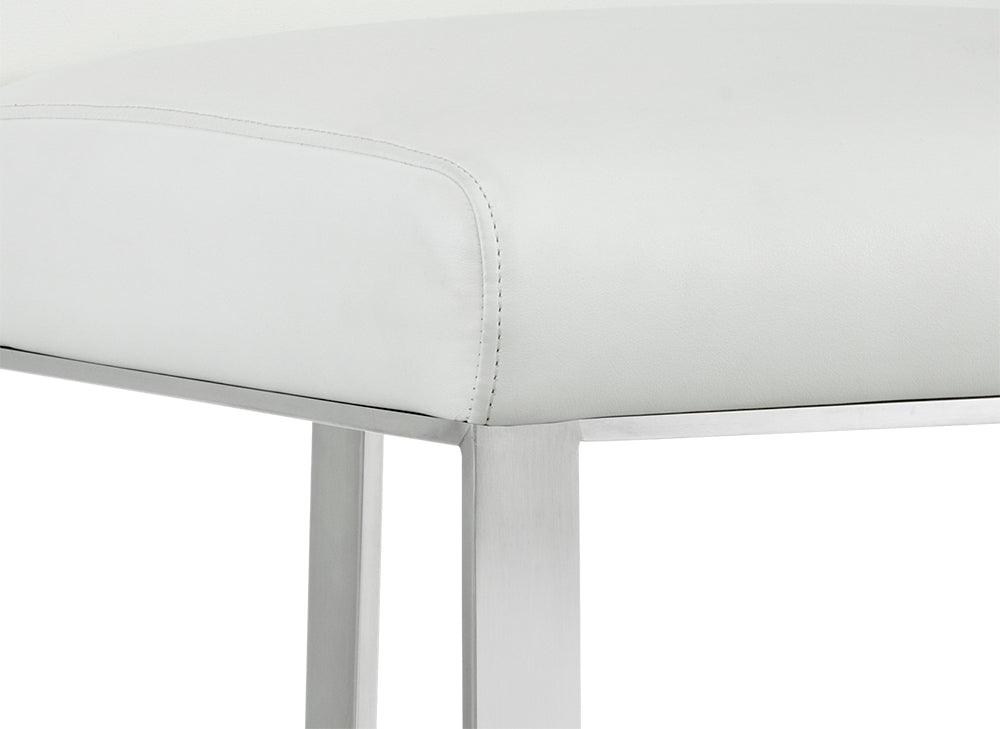 SUNPAN Barstools - Dean Counter Stool - Stainless Steel - Cantina White