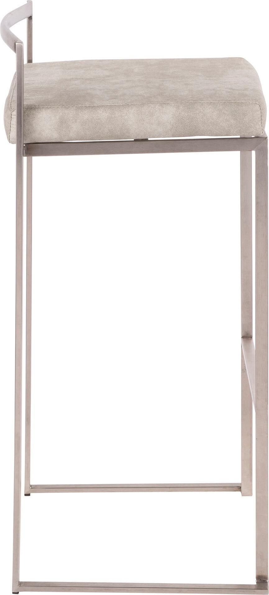 Lumisource Barstools - Fuji Stacker Barstool & Light Gray Cowboy (Set of 2)