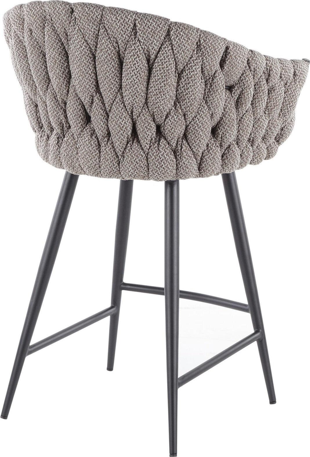 Lumisource Barstools - Braided Matisse Counter Stool Black & Gray & Cream