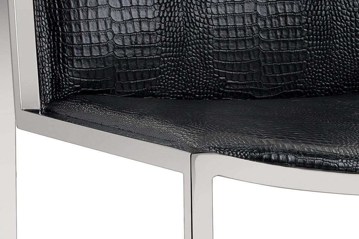 SUNPAN Dining Chairs - Blair Dining Chair - Stainless Steel - Black Croc (Set of 2)