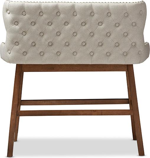 Wholesale Interiors Barstools - Gradisca Fabric Button-tufted Upholstered Bar Bench Banquette Light Beige