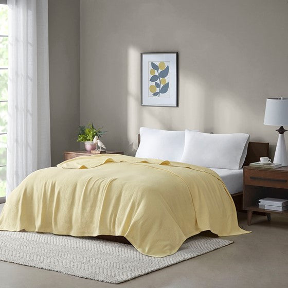 Olliix.com Comforters & Blankets - Cotton Blanket Yellow King