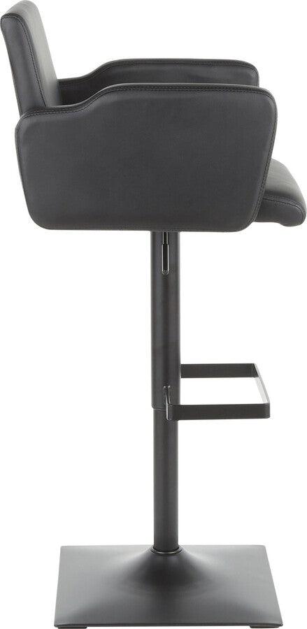 Lumisource Barstools - Sergio Contemporary Bar Stool with Black Metal and Black Faux Leather