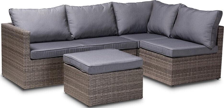 Wholesale Interiors Outdoor Conversation Sets - Pamela Modern And Contemporary Outdoor Patio Set Gray And Brown
