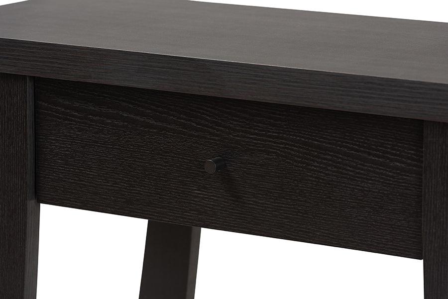Wholesale Interiors Consoles - Herman Modern and Contemporary Dark Brown Finished Wood 1-Drawer Console Table