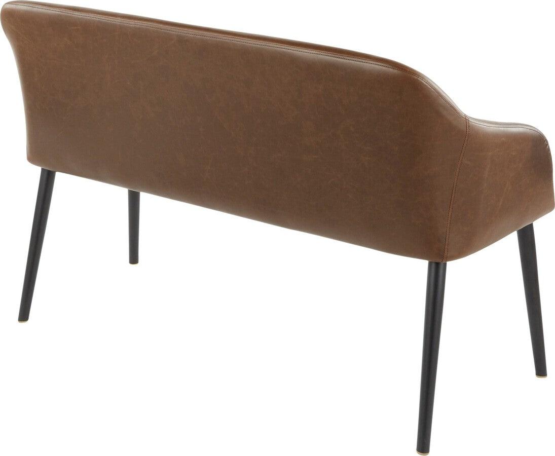 Lumisource Benches - Shelton Contemporary Bench in Black Metal Legs and Espresso Faux Leather