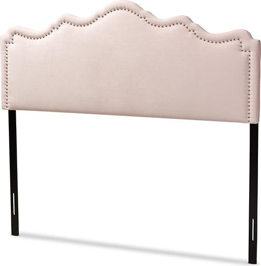 Wholesale Interiors Headboards - Nadeen Light Pink Velvet King Size Headboard