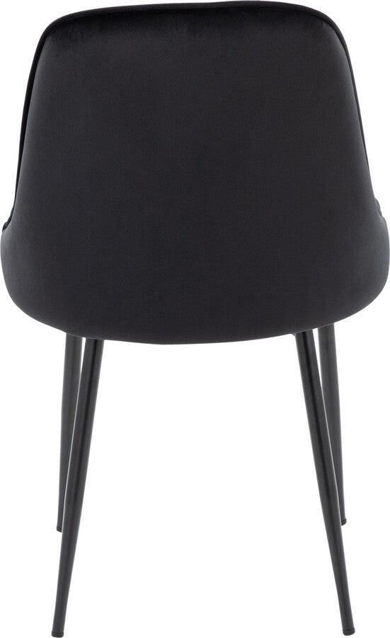 Lumisource Dining Chairs - Marcel Contemporary Dining Chair With Black Frame & Black Velvet Fabric (Set of 2)