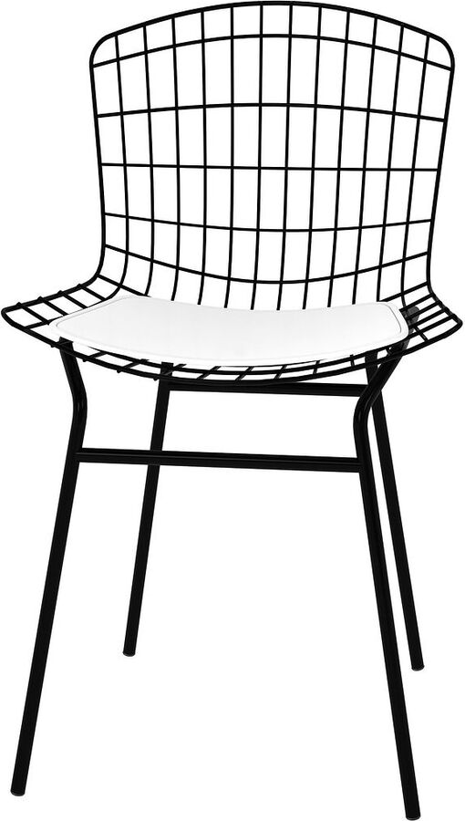 Manhattan Comfort Dining Chairs - Madeline Chair, Set of 2 with Seat Cushion in Black and White