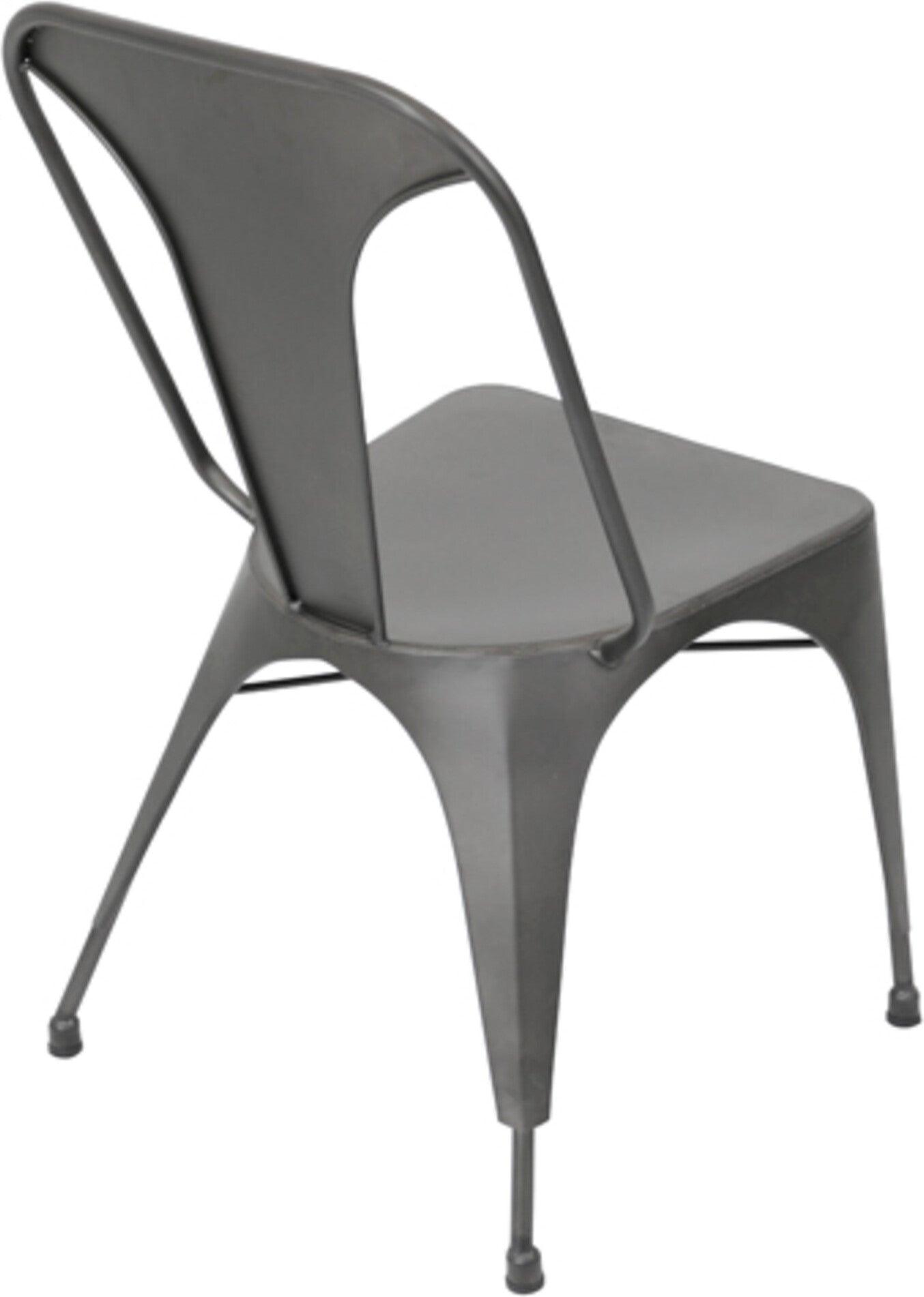 Lumisource Dining Chairs - Austin Industrial Dining Chair in Matte Grey (Set of 2)