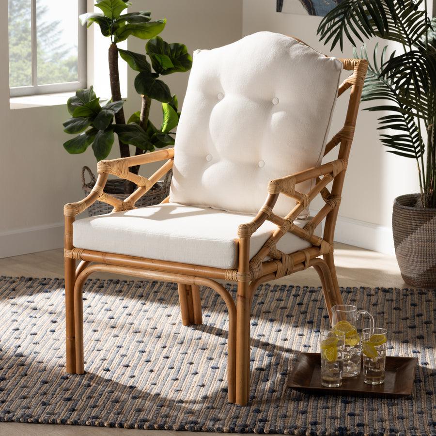 Wholesale Interiors Accent Chairs - Sonia Modern and Contemporary Natural Finished Rattan Armchair