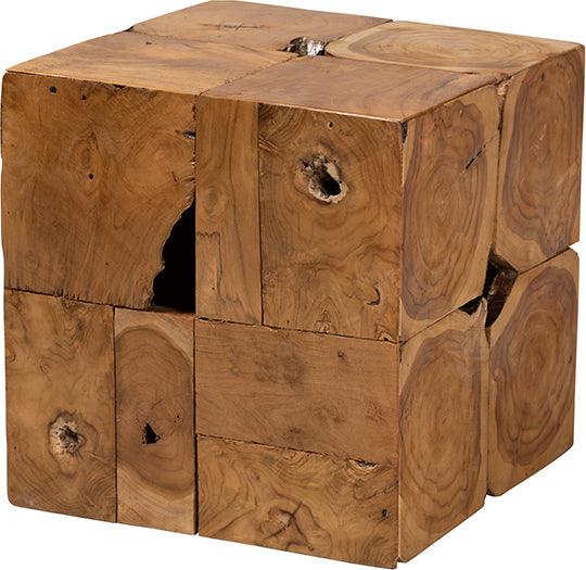 Wholesale Interiors Side & End Tables - Eldora Rustic Transitional Natural Brown Teak Root End Table