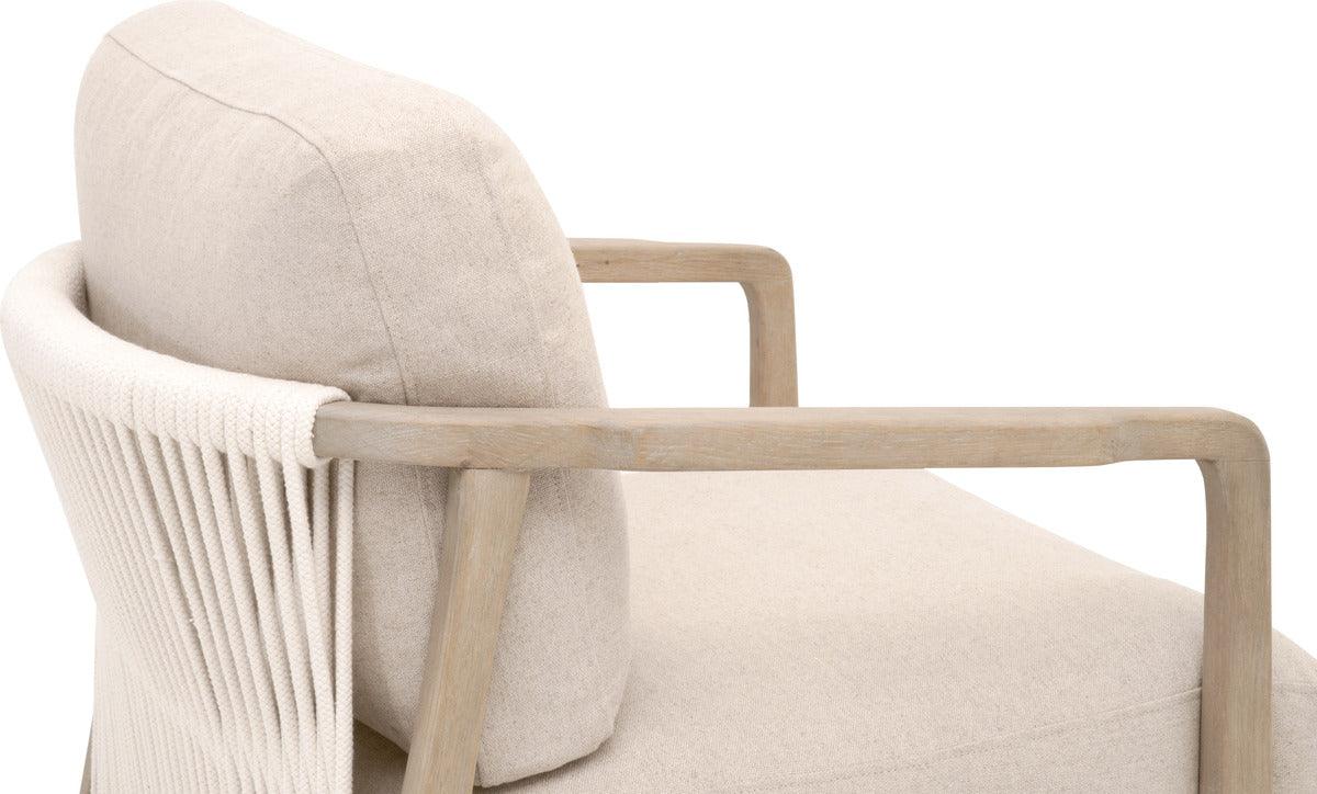 Essentials For Living Accent Chairs - Harbor Club Chair Smoke Gray Oak & White Rope