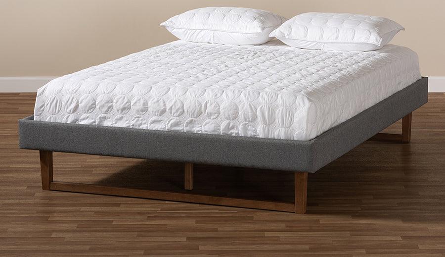 Wholesale Interiors Beds - Liliya Queen Bed Dark Gray & Walnut
