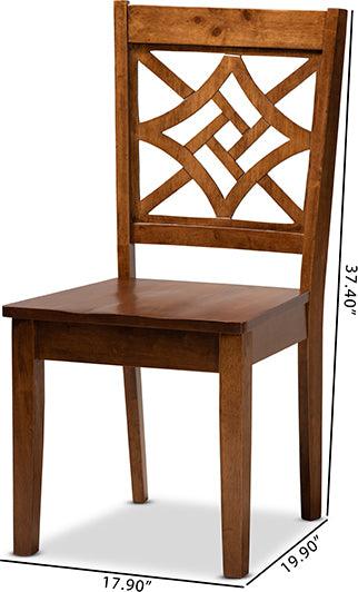 Wholesale Interiors Dining Chairs - Nicolette Walnut Brown Finished Wood 2-Piece Dining Chair Set