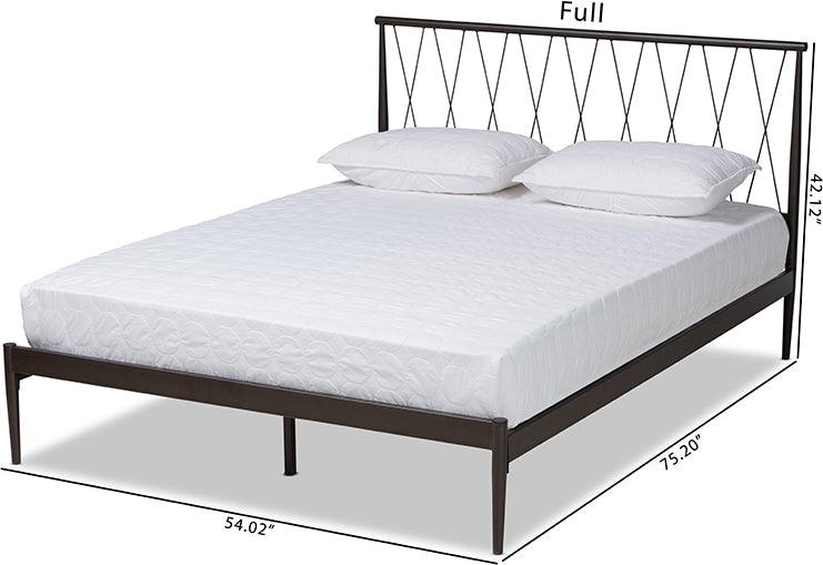 Wholesale Interiors Beds - Nano Modern and Contemporary Black Finished Metal Queen Size Platform Bed
