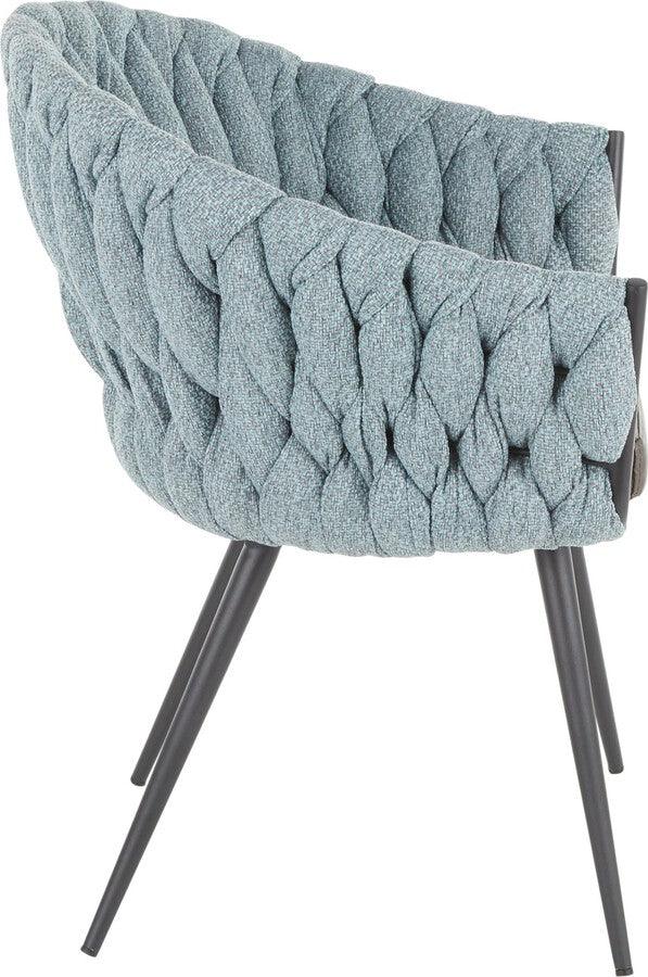 Lumisource Accent Chairs - Braided Matisse Chair 31" Gray PU & Blue Fabric