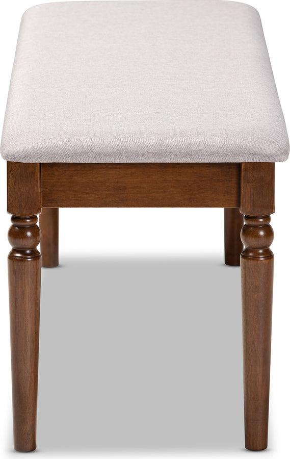 Wholesale Interiors Benches - Giovanni Grey & Walnut Brown Finished Wood Dining Bench