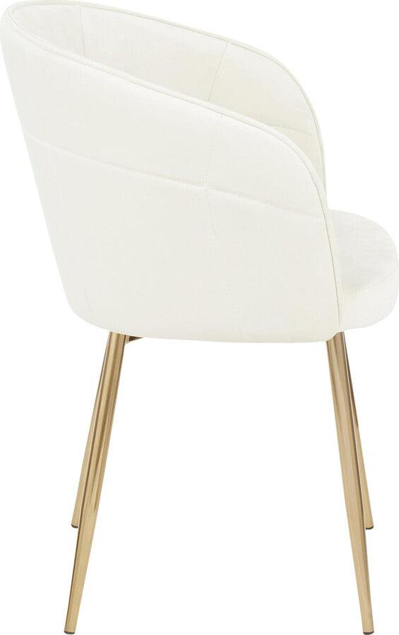 Lumisource Accent Chairs - Lindsey Contemporary Chair in Gold Metal and Cream Velvet