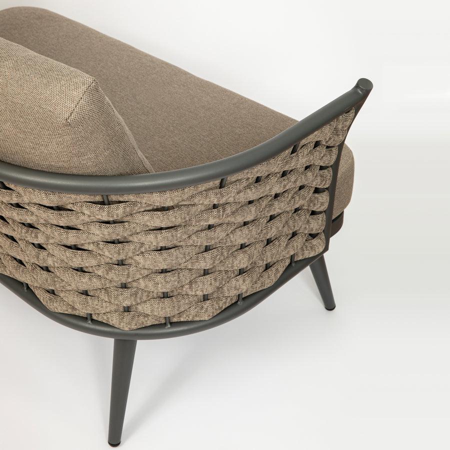 Euro Style Loveseats - Solna Loveseat in Taupe Fabric with Gray Frame