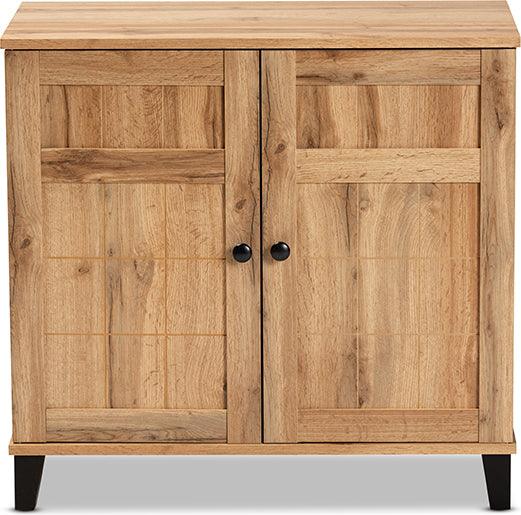 Wholesale Interiors Shoe Storage - Glidden Oak Brown Finished Wood 2-Door Shoe Storage Cabinet