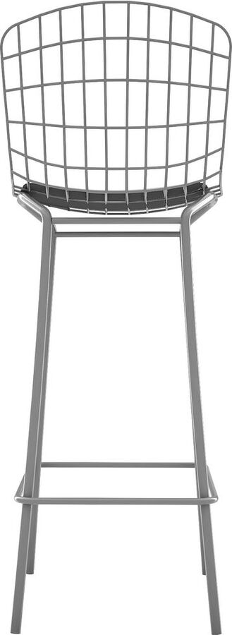Manhattan Comfort Barstools - Madeline 41.73" Barstool, Set of 2 with Seat Cushion in Charcoal Grey and Black