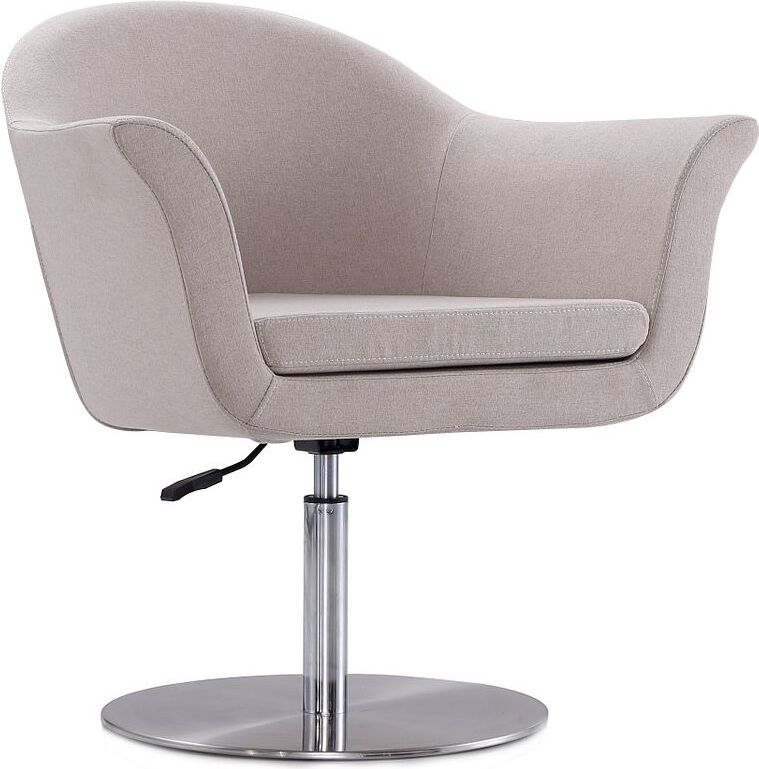 Manhattan Comfort Accent Chairs - Voyager Barley & Brushed Metal Woven Swivel Adjustable Accent Chair (Set of 2)