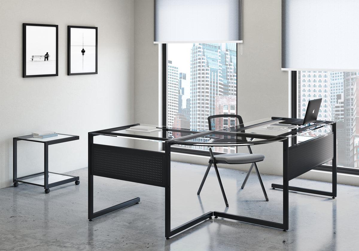 Euro Style Desks - Caesar 34"x28" Desk Black