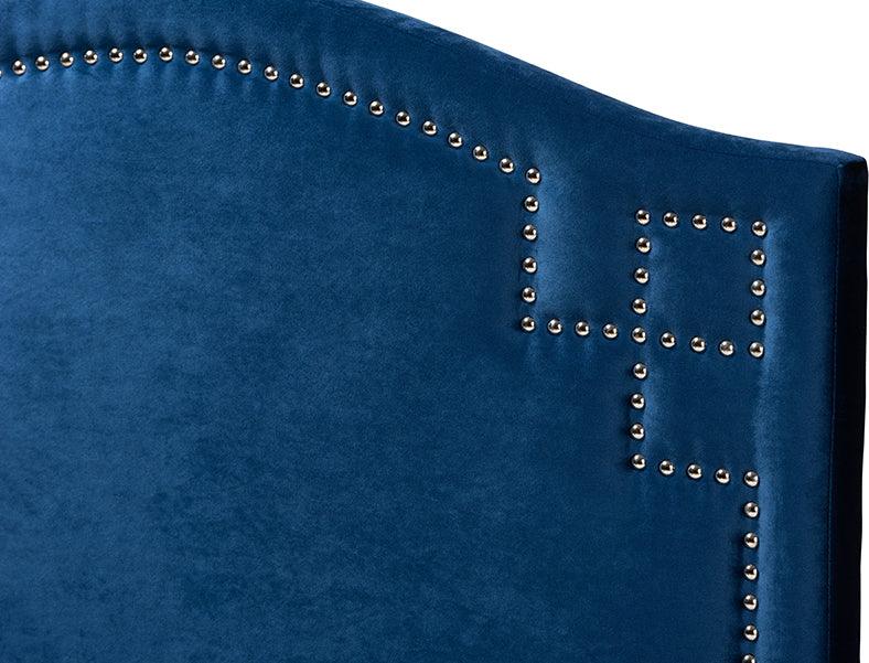 Wholesale Interiors Headboards - Aubrey Modern And Contemporary Royal Blue Velvet Fabric Upholstered Twin Size Headboard