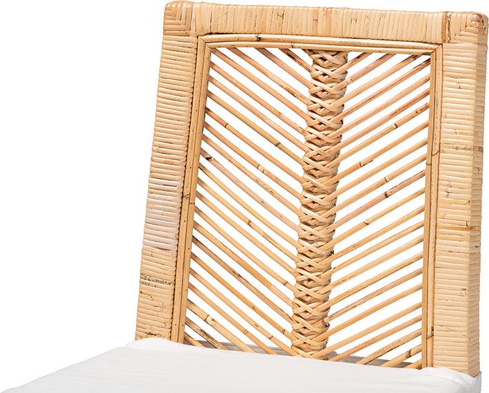 Wholesale Interiors Dining Chairs - Suci Modern Bohemian Natural Brown Rattan 2-Piece Dining Chair Set