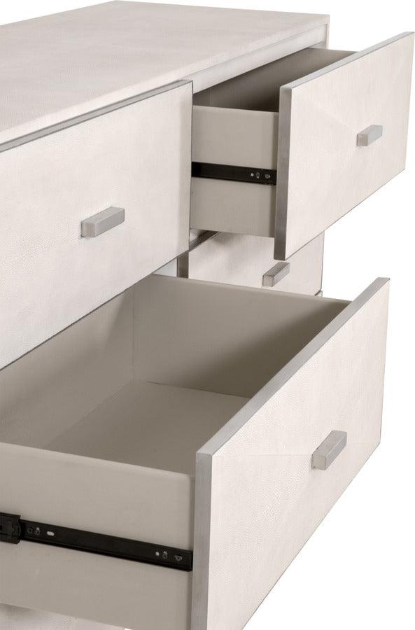 Essentials For Living Dressers - Wynn Shagreen 6-Drawer Double Dresser White Shagreen