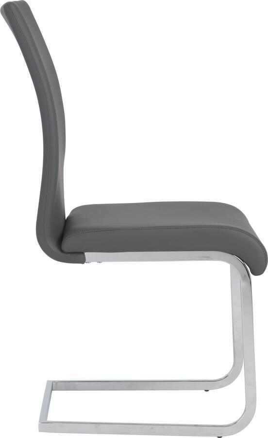 Euro Style Dining Chairs - Epifania Dining Chair in Gray with Chrome Legs - Set of 4