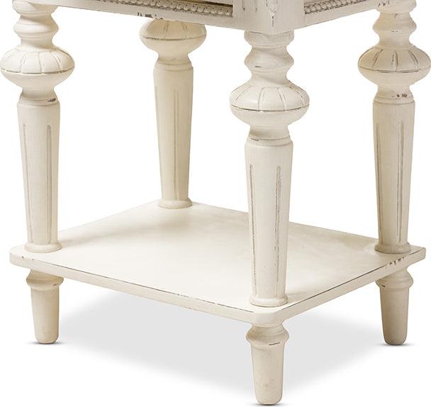 Wholesale Interiors Nightstands & Side Tables - Marquetterie Nightstand White/Natural