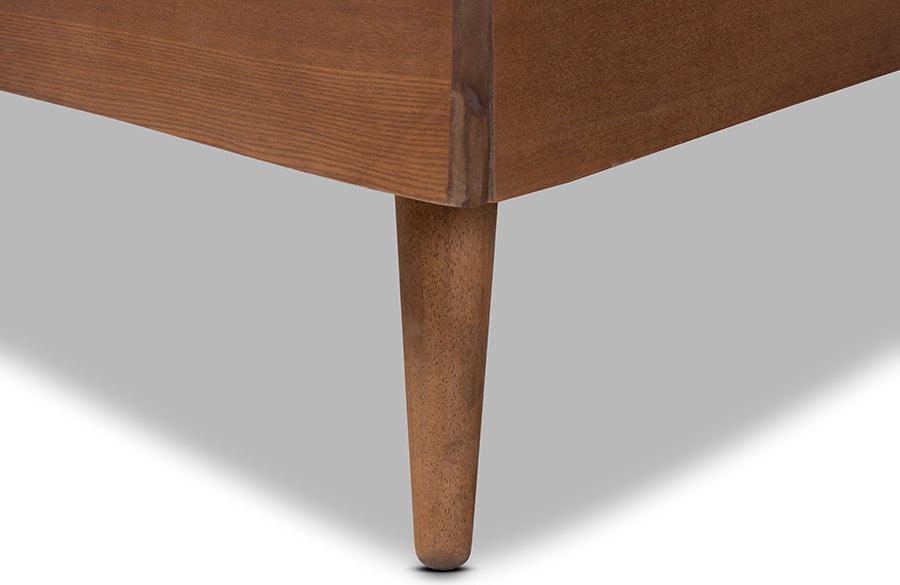 Wholesale Interiors Beds - Paton Mid-Century Modern Walnut Brown Finished Wood King Size Platform Bed
