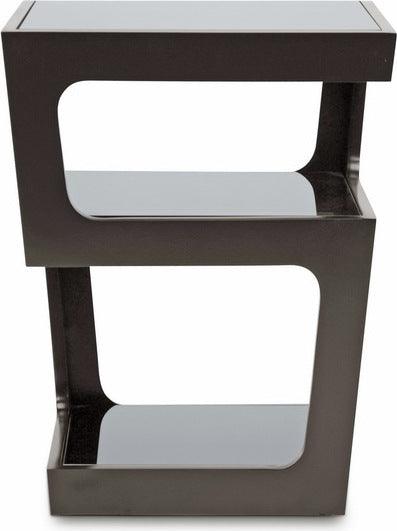 Wholesale Interiors Side & End Tables - Clara Black Modern End Table with 3-Tiered Glass Shelves