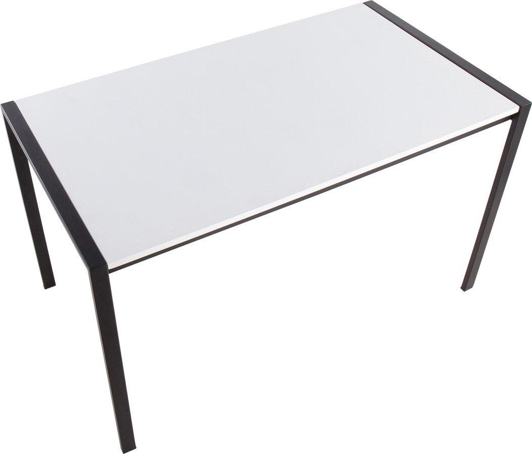 Lumisource Dining Tables - Fuji Contemporary Dining Table in Black Metal with White Wood Top