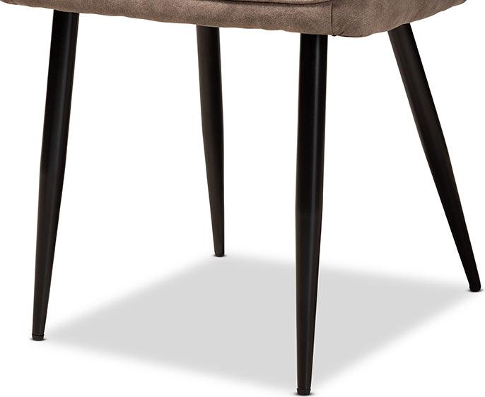 Wholesale Interiors Dining Sets - Belen Modern Grey Faux Leather Effect Fabric Upholstered and Black Metal 5-Piece Dining Set