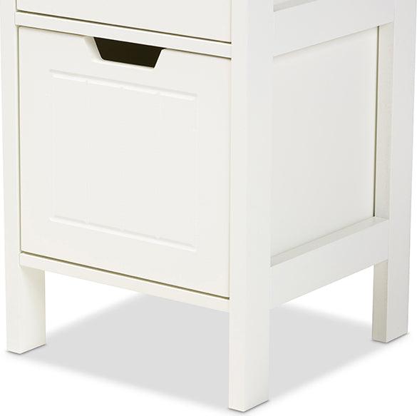 Wholesale Interiors Bedroom Organization - Reuben Cottage and Farmhouse White Finished 2-Drawer Wood Storage Cabinet