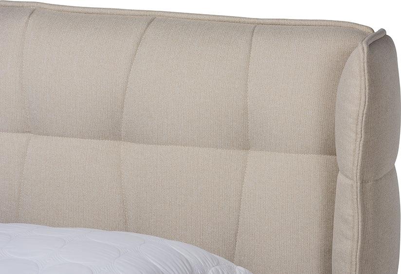 Wholesale Interiors Beds - Gretchen King Bed Light beige & Walnut brown