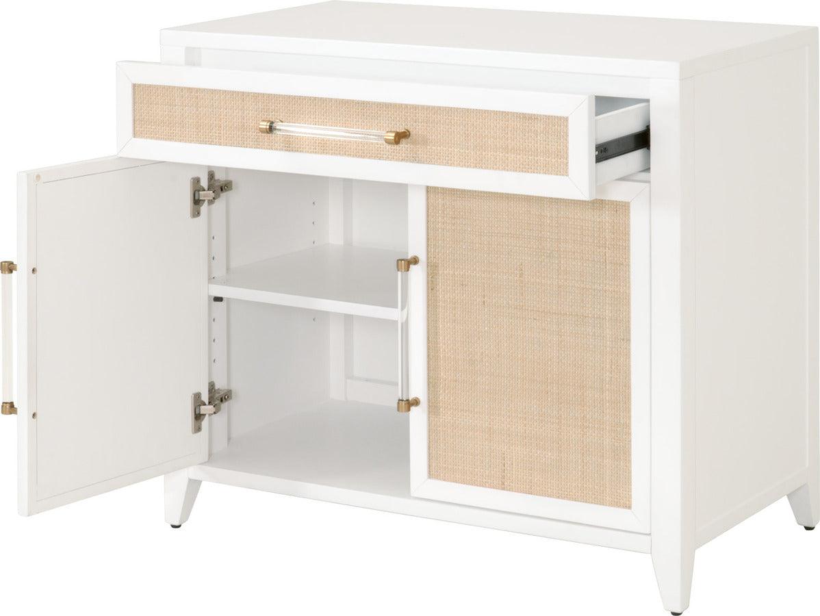 Essentials For Living Chest of Drawers - Holland Media Chest Matte White, Natural, Brushed Brass