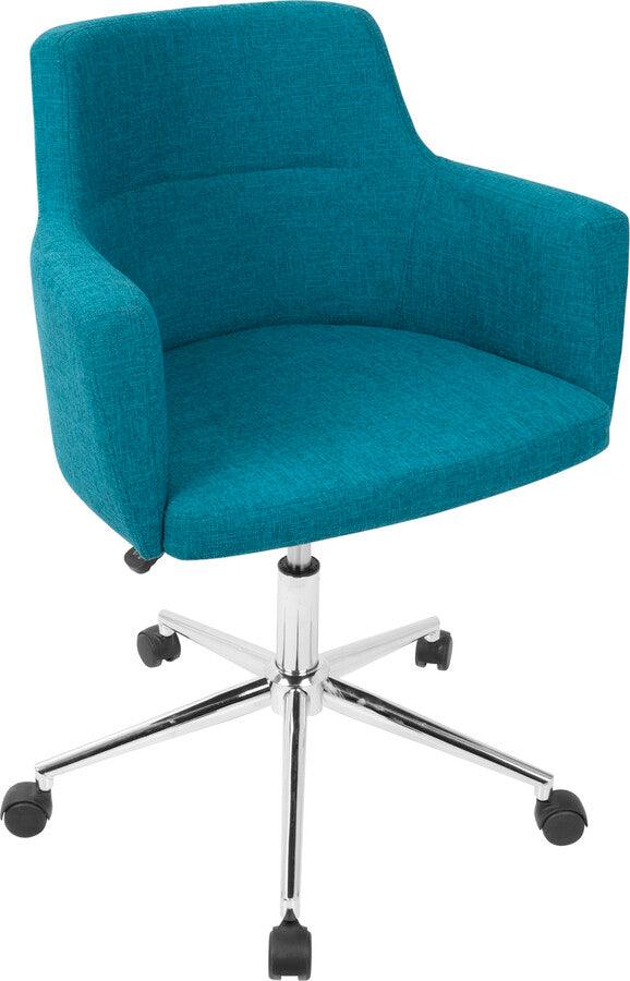 Lumisource Task Chairs - Andrew Contemporary Adjustable Office Chair in Teal