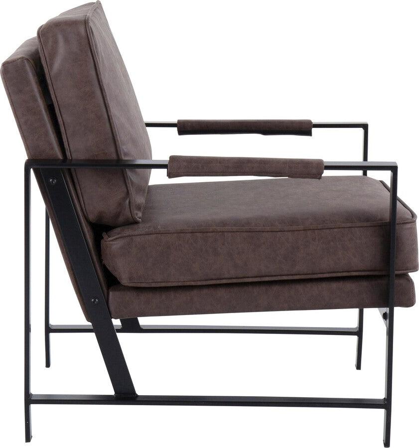 Lumisource Accent Chairs - Franklin Arm Chair 33" Black Steel & Espresso PU