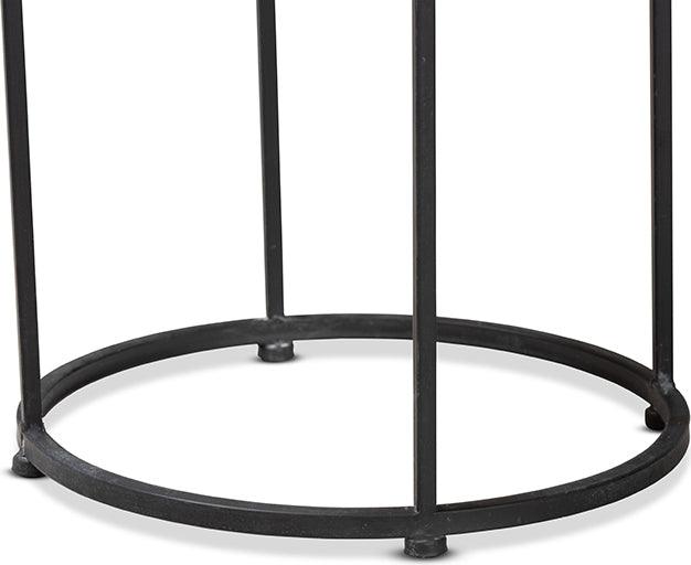 Wholesale Interiors Outdoor Side Tables - Kaden Multi-Colored Glass and Black Metal Outdoor Side Table