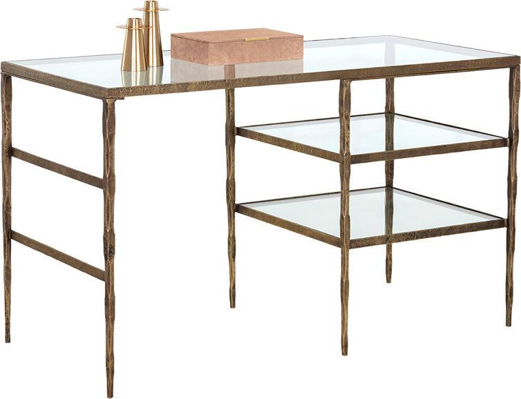 SUNPAN Desks - Bruna Desk Gold Glass
