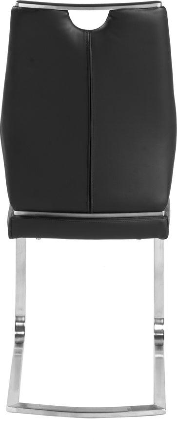 Euro Style Dining Chairs - Lexington Side Chair in Black and Brushed Stainless Steel - Set of 2