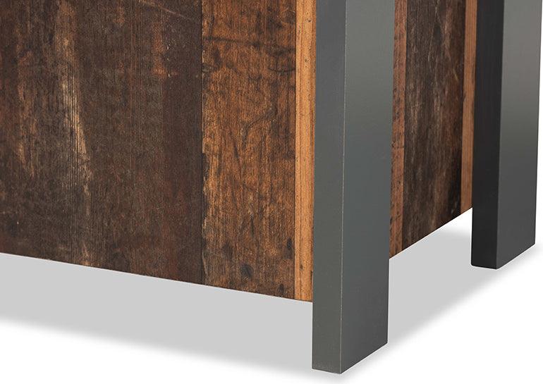 Wholesale Interiors Buffets & Sideboards - Ranger Mid-Century Modern Two-Tone Rustic Brown and Grey Finished Wood 1-Drawer Sideboard Buffet