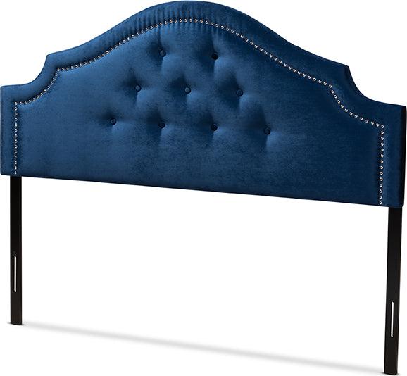 Wholesale Interiors Headboards - Cora Modern And Contemporary Royal Blue Velvet Fabric Upholstered King Size Headboard