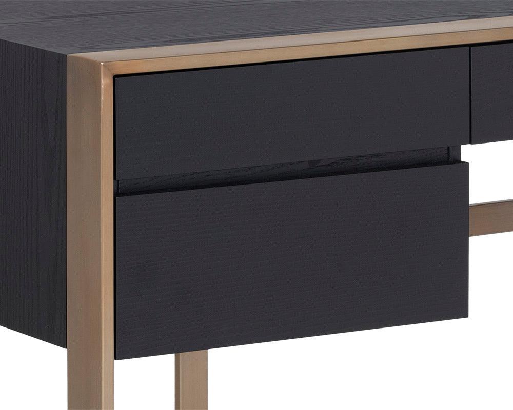 SUNPAN Desks - Dalton Desk - Antique Brass - Black